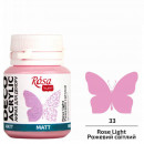 Акрилова матова фарба для декору, ROSA Talent №33 Рожевий світлий, 20 мл
