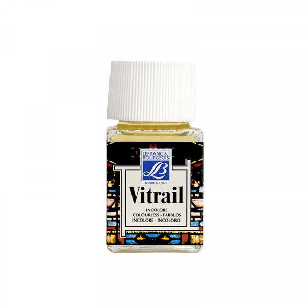 Вітражна фарба на сольвентній основі Lefranc Vitrail, №010 Безбарвний (Colourless), 50 мл