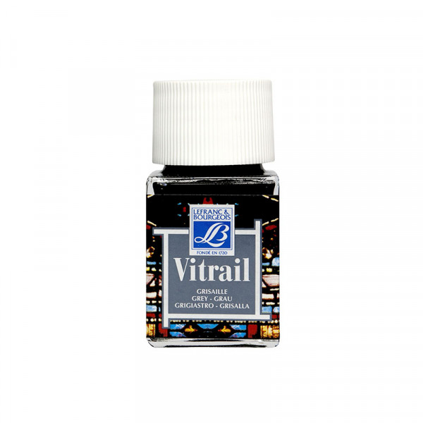 Вітражна фарба на сольвентній основі Lefranc Vitrail, №251 Сірий (Grey), 50 мл