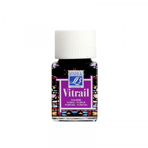 Вітражна фарба на сольвентній основі Lefranc Vitrail, №350 Пурпуровий (Purple), 50 мл