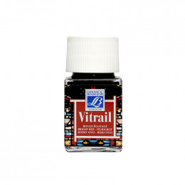 Вітражна фарба на сольвентній основі Lefranc Vitrail, №433 Яскраво-червоний (Bright red), 50 мл