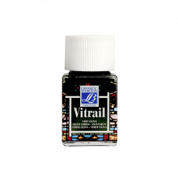 Вітражна фарба на сольвентній основі Lefranc Vitrail, №541 Оливковий (Olive green), 50 мл