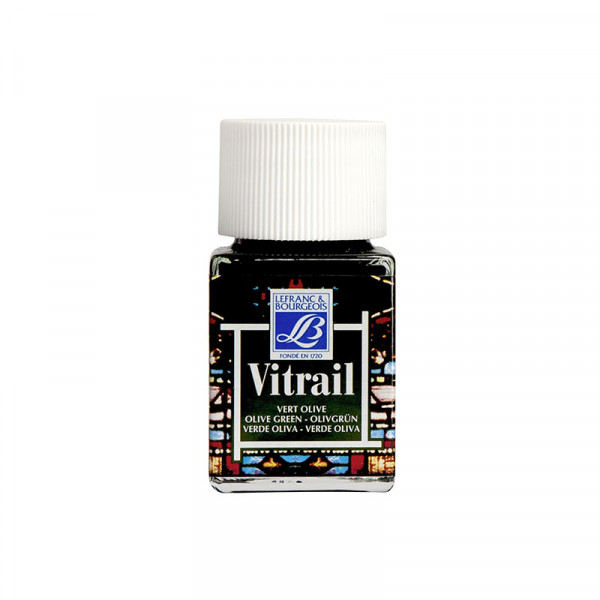 Вітражна фарба на сольвентній основі Lefranc Vitrail, №541 Оливковий (Olive green), 50 мл