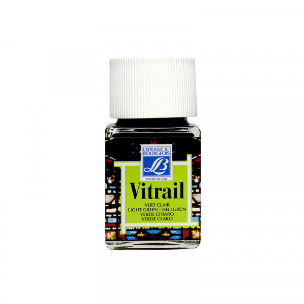 Вітражна фарба на сольвентній основі Lefranc Vitrail, №556 Світло-зелений (Light green), 50 мл