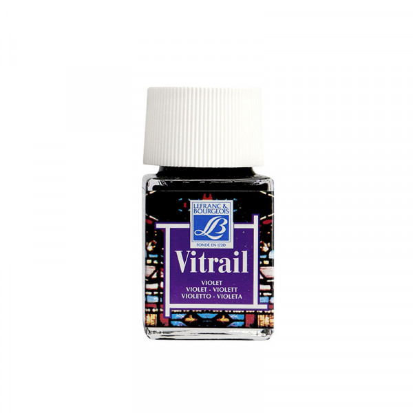 Вітражна фарба на сольвентній основі Lefranc Vitrail, №601 Фіолетовий (Violet), 50 мл