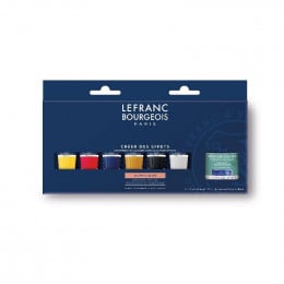Набір акрилових фарб 6х20 мл + медіум Fluid Medium 120 мл Lefranc Fine Acrylic Colours Set, 300343