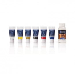 Набір акрилових фарб 6х20 мл + медіум Fluid Medium 120 мл Lefranc Fine Acrylic Colours Set, 300343
