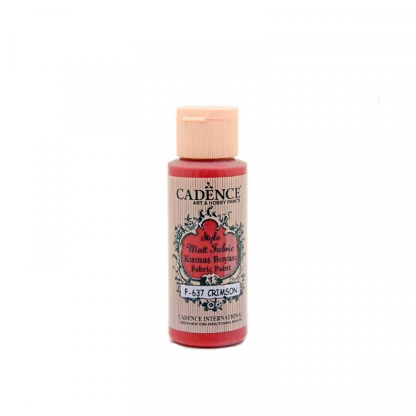 Краска для ткани Cadence Style Matt Fabric, 59 мл, №637 Багровый красный