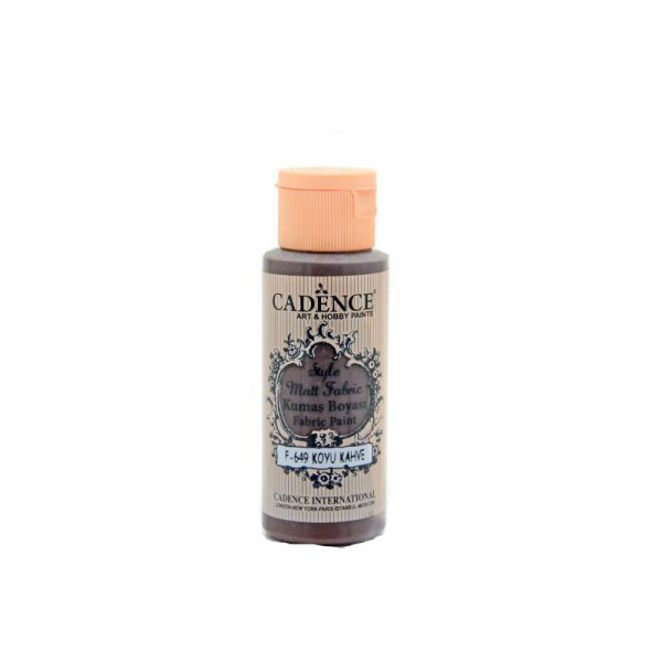 Краска для ткани Cadence Style Matt Fabric, 59 мл, №649 Темно-коричневый