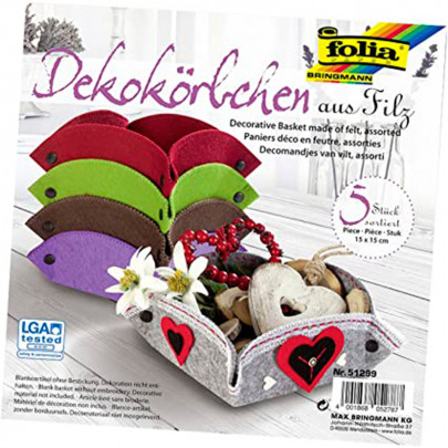 Набор кашпо с фетра для декорирования Set baskets 150 гр, 15x15 см 5 шт
