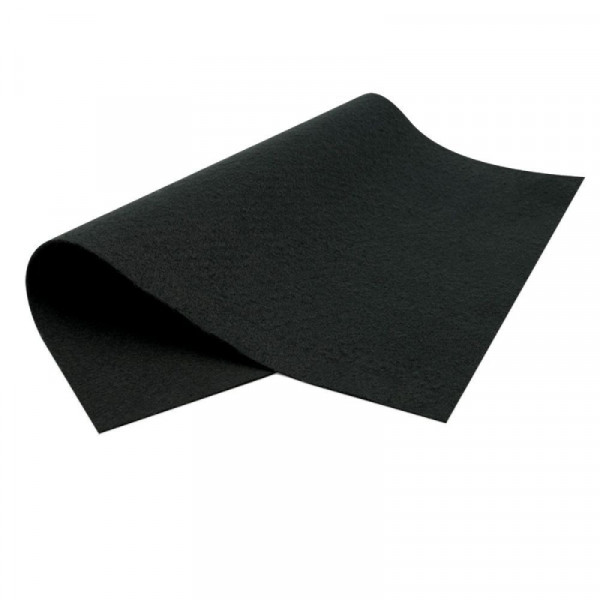 Фетр листовий, віскоза, 20х30см, Чорний