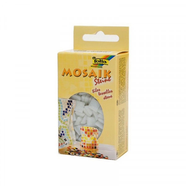 Мозаика белая Folia Mosaic-glass tiles 200 гр, 10x10 мм (300 шт)