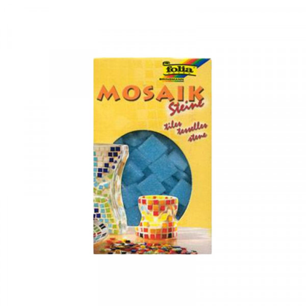 Мозаїка небесно-блакитна Folia Mosaic-glass tiles 200 гр, 10x10 мм (300 шт)