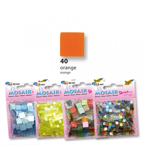 Мозаїка Folia Gloss 45 гр, 5x5 мм (700 шт), № 40 Помаранчева