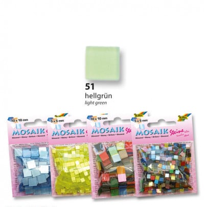 Мозаїка Folia Gloss 45 гр, 5x5 мм (700 шт), № 51 Світло-зелена