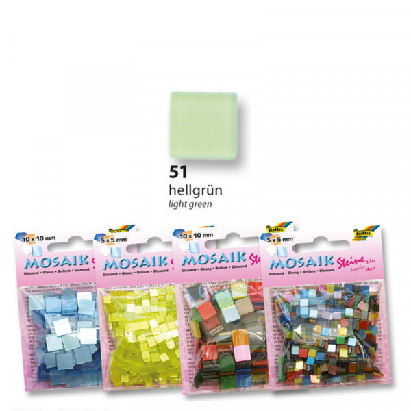 Мозаїка Folia Gloss 45 гр, 5x5 мм (700 шт), № 51 Світло-зелена