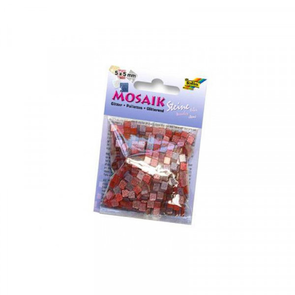 Мозаика глитерная Folia Glitter assortments 45 гр, 5x5 мм (700 шт), розовая