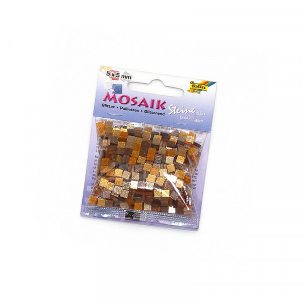 Мозаика глитерная Folia Glitter assortments 45 гр, 5x5 мм (700 шт), коричневая
