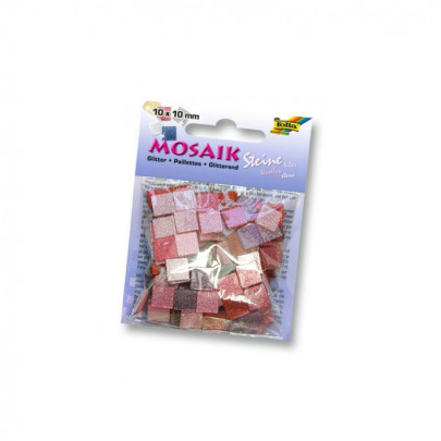 Мозаїка глітерна рожева Folia Glitter assortments 45 гр, 10x10 мм (190 шт)