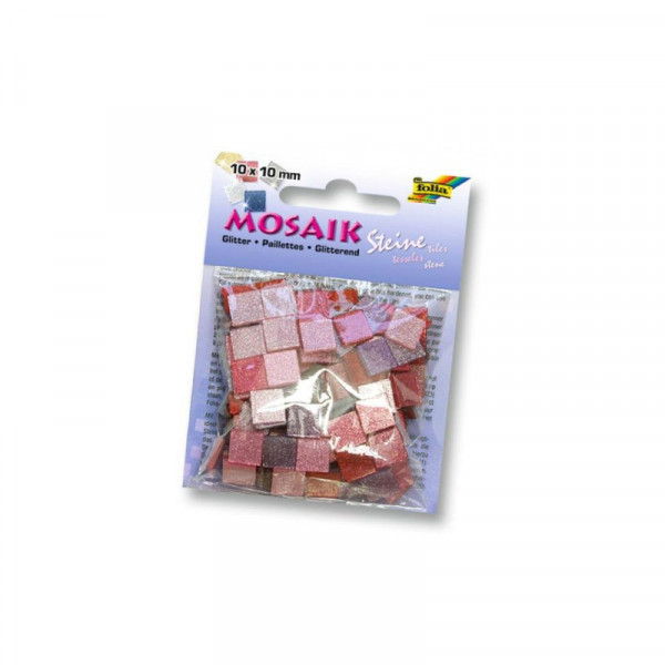 Мозаїка глітерна рожева Folia Glitter assortments 45 гр, 10x10 мм (190 шт)