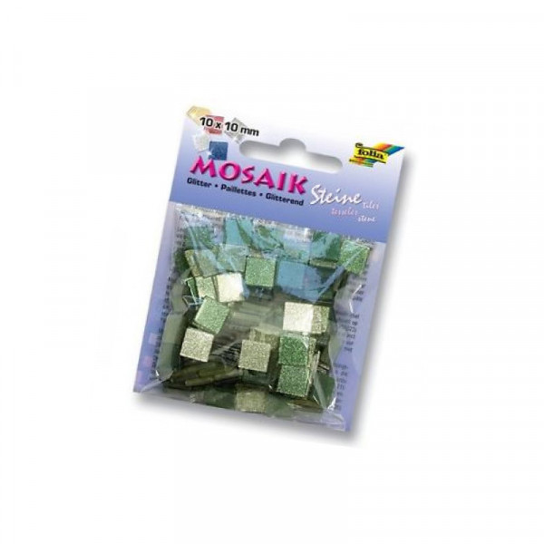 Мозаїка глітерна зелена Folia Glitter assortments 45 гр, 10x10 мм (190 шт)