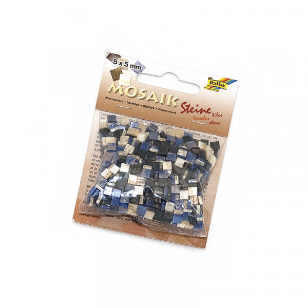 Мозаїка мармурова Folia Marbled assortments 45 гр, 5x5 мм (700 шт), синя