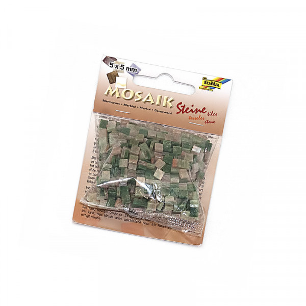 Мозаїка мармурова Folia Marbled assortments 45 гр, 5x5 мм (700 шт), зелена