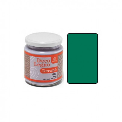 Краска для дерева Decolegno Decape №019 Emerald green (Изумрудный зеленый), 250 мл, Ferrario