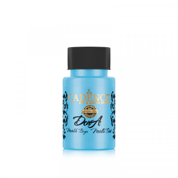Акриловая краска металлик №166 Эгейский голубой 50 мл, Cadence Dora Metallic Paint