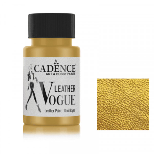 Акрилова фарба по шкірі Vogue Leather Paint, №4 Золото, 50 мл, Cadence