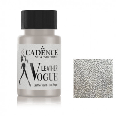 Акрилова фарба по шкірі Vogue Leather Paint, №07 Срібло, 50 мл, Cadence