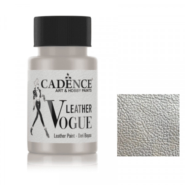 Акрилова фарба по шкірі Vogue Leather Paint, №07 Срібло, 50 мл, Cadence