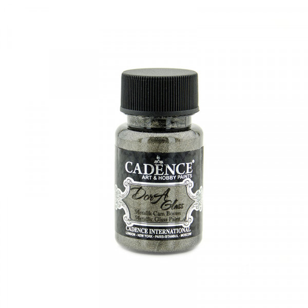 Акрилова фарба металік для скла та кераміки Cadence Dora Glass Metallic & Porcelain Paint, №3138 Антрацит, 50 мл