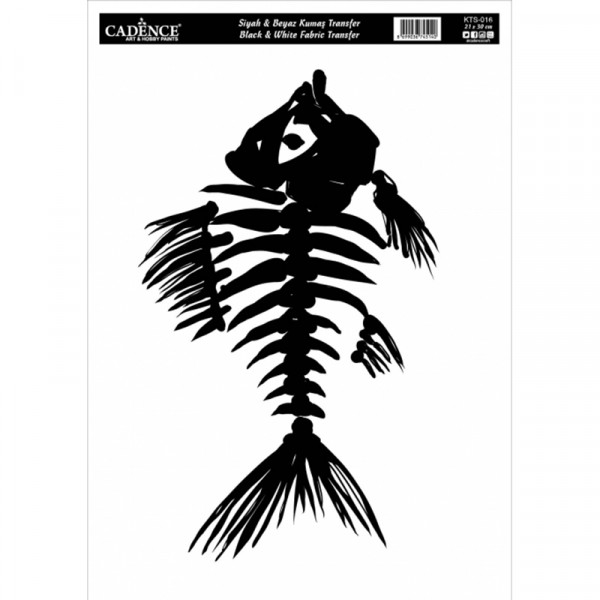 Трансфери для тканини, Cadence Black & Whıte Fabric Transfer, 25х35см, KTS 016