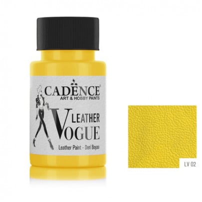 Акрилова фарба по шкірі Vogue Leather Paint, №2 Жовтий, 50 мл, Cadence