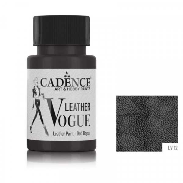 Акриловая краска по коже Vogue Leather Paint №12 Черный, 50 мл, Cadence