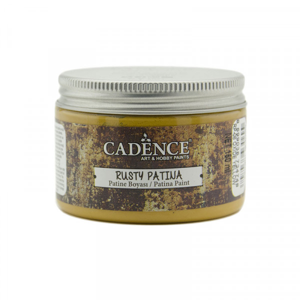 Фарба-патина на водній основі для створення ефекту зістарення Cadence Rusty Patinа, №08 Жовтий оксид, 150 мл