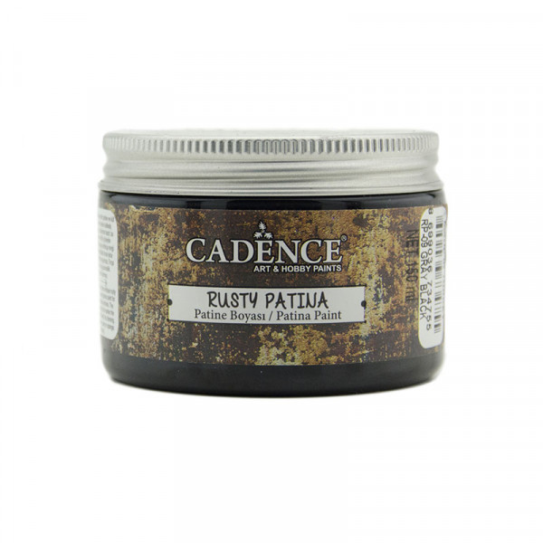 Фарба-патина на водній основі для створення ефекту зістарення Cadence Rusty Patinа, №09 Сіро-чорний, 150 мл