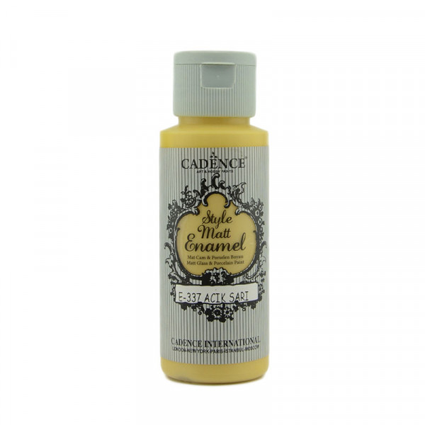 Акрилова матова фарба для скла Cadence Style Matt Enamel, №337 Жовтий світлий, 59 мл