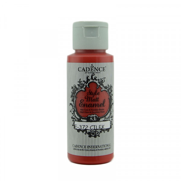 Акрилова матова фарба для скла Cadence Style Matt Enamel, №372 Полунично-червоний, 59 мл