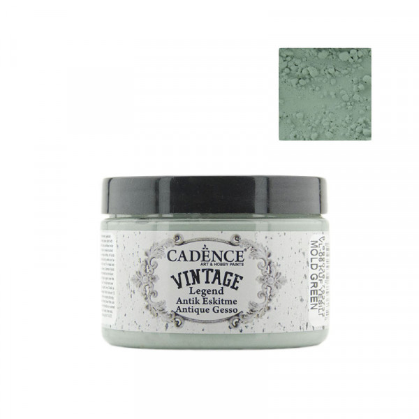 Краска-грунт на водной основе для эффекта состаривания Cadence Vıntage Legend, №06 Лунный зеленый, 150 мл
