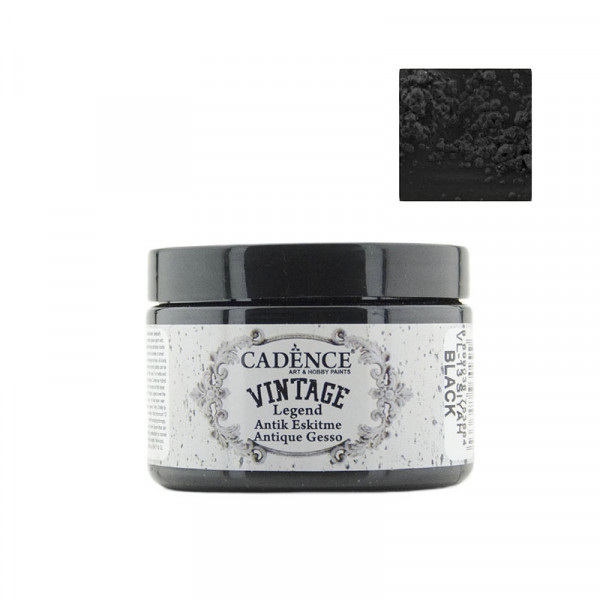 Фарба-грунт на водній основі для ефекту зістарення Cadence Vıntage Legend, №13 Чорний, 150 мл