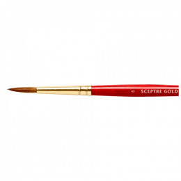 Кисть Ser. 101 Scepter Gold II, №6, к.р., круглая, соболь/синтетика, Winsor&Newton