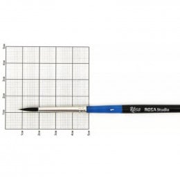 Пензель з ворсу білки круглий, коротка ручка, ROSA Studio 211 №1