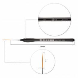 Santi пензель синтетика Sensation, коротка ручка з вигином, лайнер, №3/0