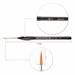 Santi пензель синтетика Sensation, коротка ручка з вигином, круглий, №1