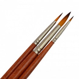 Набір пензлів №1 синтетика круглі, 3 шт. (№1,4,8) коротка ручка Santi 