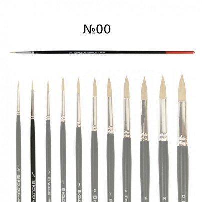 Кисть синтетика круглая, длинная ручка, KOLOS Milk 1108R