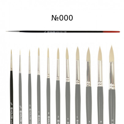 Кисть синтетика круглая, длинная ручка, KOLOS Milk 1108R