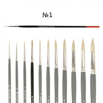 Кисть синтетика круглая, длинная ручка, KOLOS Milk 1108R